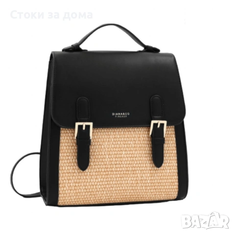 Кокетна дамска раница със сламени детайли, снимка 3 - Чанти - 53304695