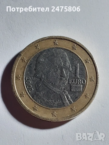 Колекционерска монета - 1 евро - 2002г., снимка 3 - Нумизматика и бонистика - 53306275