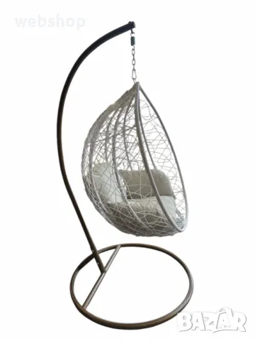 Луксозен Висящ стол за градина, Dajar, Ратан/Метал/Полиестер, снимка 5 - Градински мебели, декорация  - 50343405