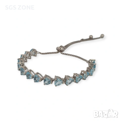 Сребърни гривни с топаз или перидот, универсален размер, Тайланд, снимка 6 - Гривни - 53442574