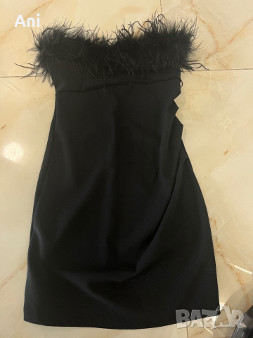 Дамска рокля с пера , снимка 1 - Рокли - 45054457