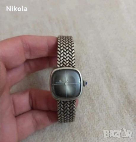 BAUME & MERCIER-Сребърен дамски часовник,сребърна верижка с интересна масивна плетка, 800 проба, снимка 7 - Антикварни и старинни предмети - 52011606