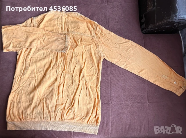 Дамска жълта риза с дълъг ръкав и капси на рамената-XL размер, снимка 3 - Ризи - 51237556