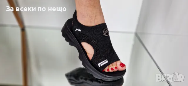 Puma Дамски Черни Сандали С Метален Акцент Пума Код P606, снимка 9 - Сандали - 50427878