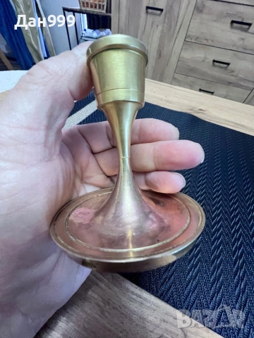 Винтидж свещник от масивен месинг