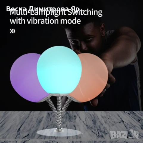 RGB LED лампа топка на пружина с дистанционно управление – стилна светлина и цветна магия, снимка 7 - Други - 50818331