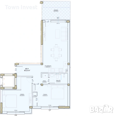 Тристаен апартамент в Царево