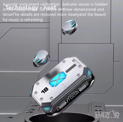 Смарт безжични слушалки TWS EM-M41, Bluetooth 5.2, LED дисплей, СИВО, снимка 5 - Bluetooth слушалки - 52880454