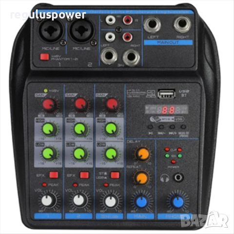 Смесителен пулт, 4 канален DJ Mixer с USB Player  и Bluetooth , снимка 1 - Ресийвъри, усилватели, смесителни пултове - 46693700