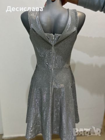 Сребриста рокля , снимка 3 - Рокли - 45995404