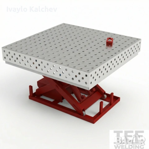 Заваръчна маса ProWeld INOX 1500×1480 мм-хидравлична повдигаща система