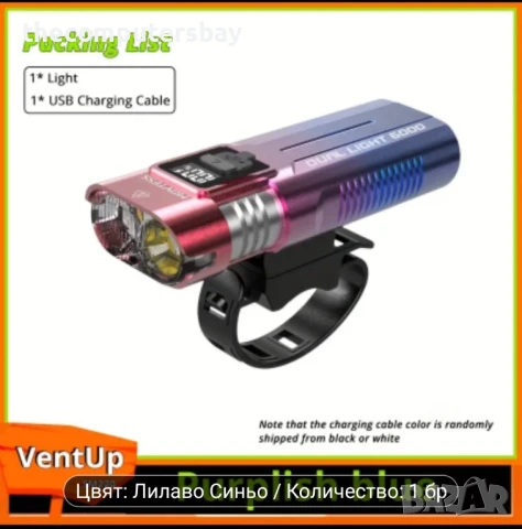 Алуминиев мощен велосипеден прожектор фар с двоен LED, светлини, снимка 2 - Велосипеди - 51374083