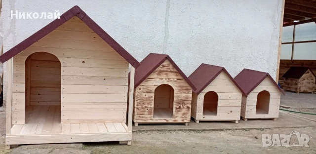 Голяма дървена къща за кучета , къща за големи породи кучета , къща от дърво за куче, кученца, снимка 3 - За кучета - 53275410
