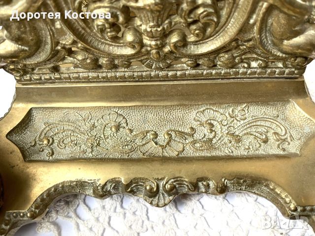 Красива барокова месингова мастилница от Англия с поставка за писма, снимка 13 - Антикварни и старинни предмети - 45674299