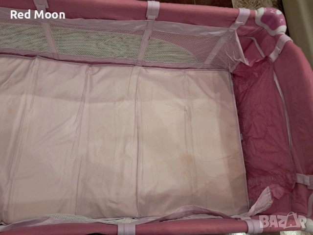 Детска кошара Cangaroo Bumbo – розова, снимка 4 - Бебешки легла и матраци - 53445987