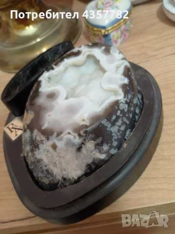 Ахатова геода върху основа от дърво , снимка 3 - Декорация за дома - 52856570