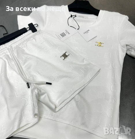 Celine Дамски Летен Комплект С Лого Със Шити Кристали👚🩳Дамски Къс Екип Селин - 3 Цвята Код A604, снимка 5 - Спортни екипи - 50465732