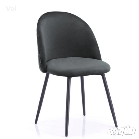 Дизайнерски сив стол FARO – тапициран, стабилен и удобен, снимка 2 - Столове - 53991851