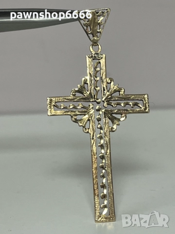 Златна висулка / Златен Кръст - ръчна изработка 14К