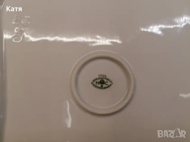  Квадратна порцеланова купа  SEMLAGGENWALD HC  1792, снимка 6 - Чинии - 50403917