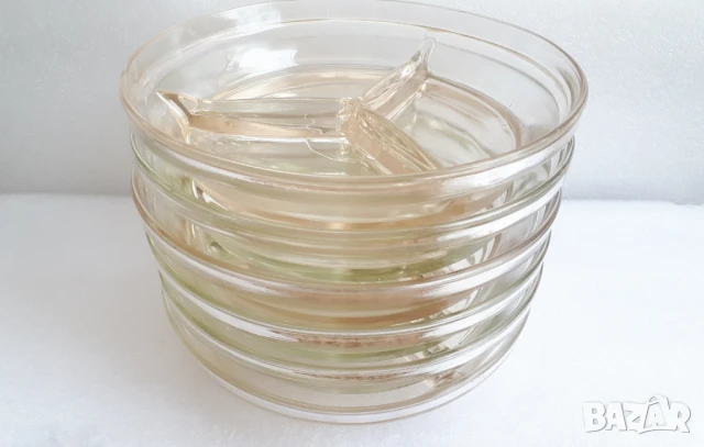 Лот шест чинии с 3 разделения, за ядки и подобни храни, снимка 2 - Чинии - 51141012