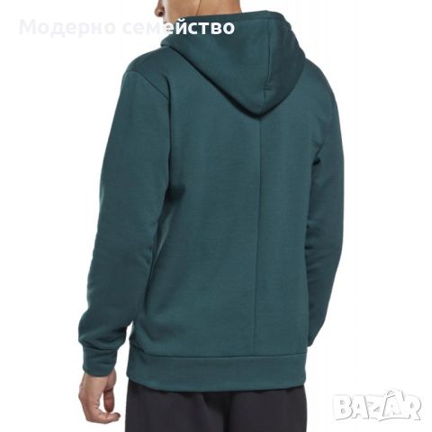 Мъжко спортно горнище reebok identity thermowarm graphene cotton hoodie green, снимка 2 - Суичъри - 46737557