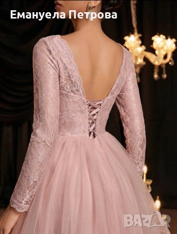 Дамска официална къса рокля с тюл, снимка 3 - Рокли - 54288781