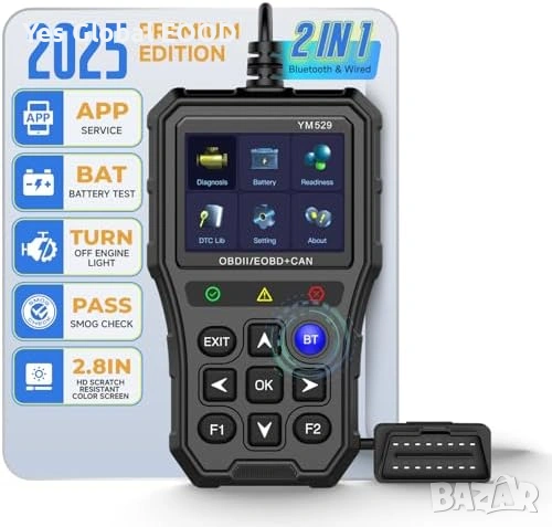 Bluetooth OBD2 диагностика с дисплей и тест батерия