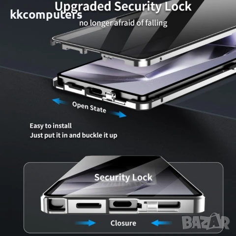 Samsung Galaxy S25 Ultra Калъф Anti-Spy със Закалено Стъкло и Магнитно Закопчаване + Протектор, снимка 7 - Калъфи, кейсове - 50488807