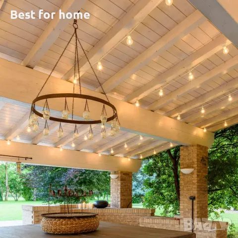 5M Външни гирлянди E27 10 фасунги 5 метра, снимка 4 - Друга електроника - 50392988