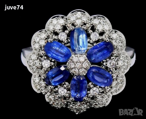 СРЕБЪРЕН ПРЪСТЕН С КИАНИТ (НЕПАЛ)