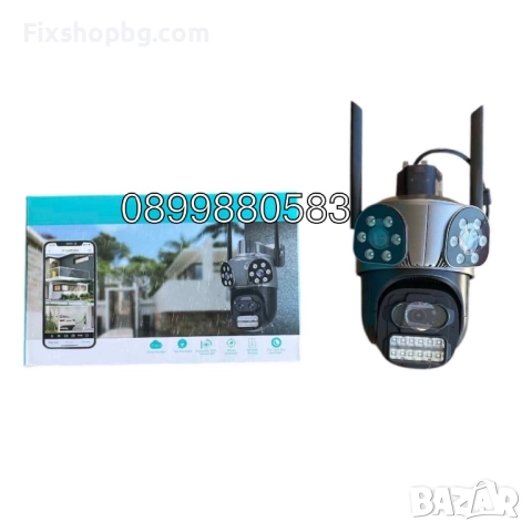 Външна WiFi Камера с три обектива и аларма - черна, снимка 4 - HD камери - 51541839
