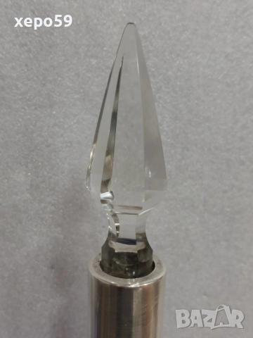  Прекрасни кристални бутилки за ликьор със сребърни гривни''Бохемия кристал-1900 год.сребро 800, снимка 13 - Сервизи - 52815053