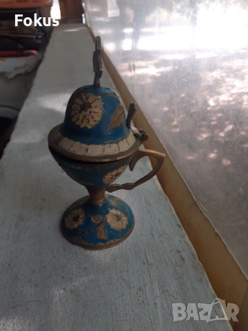 Старо бронзово кандило кадило N10, снимка 3 - Антикварни и старинни предмети - 53366569