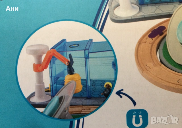 Нов влак с дървени релси, железница,космическа станция с ракета , снимка 7 - Влакчета, самолети, хеликоптери - 53614854