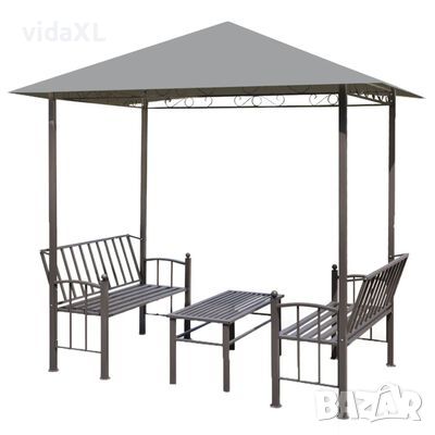 vidaXL Градинска шатра с маса и пейки 2,5x1,5x2,4 м антрацит（SKU:44755, снимка 1 - Градински мебели, декорация  - 46123690