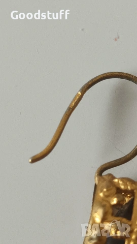 Сребро,гранат,позлата,обеци,винтидж,маркировки, фасетиран , снимка 7 - Обеци - 53466850