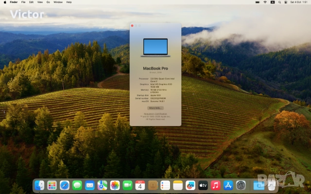 MacBook Pro 15-inch, 2016, 16 GB Ram, 256 GB SSD, A1707, снимка 11 - Лаптопи за работа - 52051780