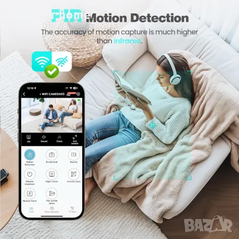 WiFi скрита мини камера с PIR детекция на движение Handbuch LN82, снимка 3 - Комплекти за видеонаблюдение - 49779182