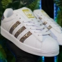 Adidas Superstar Бели с Бляскави Многоцветен брокат Ленти, снимка 3