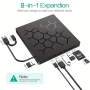 Външно CD/DVD записващо USB 3.0 Type C 8 в 1 устройство, снимка 2