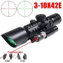 Оптика с лазер M9 3-10×42 бързомер прицел оптически тактически мерник за лов еърсофт въздушна пушка, снимка 2