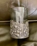 #1502# Винтидж посребрена поставка за чаша със стъкло. Холандия., снимка 1
