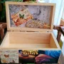 Ръчно изработена дървена кутия с вътрешна декорация , снимка 5