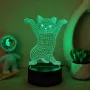 Холограмна 3D LED лампа Смешна Котка,RGB Седемцветен Интелигентен Контрол,USB , снимка 2