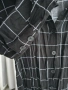 Черна риза с бяло каре и копчета, снимка 2