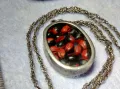 СТАР СРЕБЪРЕН МЕДАЛЬОН Със ЗЪРНА на Ormosia coccinea / wayruru За КЪСМЕТ с ВЕРИЖКА СРЕБРО 925 29143, снимка 2