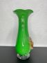 Винтидж зелена стъклена ваза. №5395, снимка 4