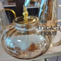Стъклен чайник: изработен от висококачествено боросиликатно стъкло и снабдена с филтър за чай от нер, снимка 1 - Чаши - 45339980