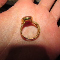 сребърен пръстен и златно покритие с голям рубин 15x13мм, общо тегло 6.3гр, снимка 5 - Пръстени - 44958583